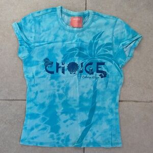 Calvin Klein Y2K Blue "Choice" T-shirt Size M Runs Smaller Short Sleeve Cotton